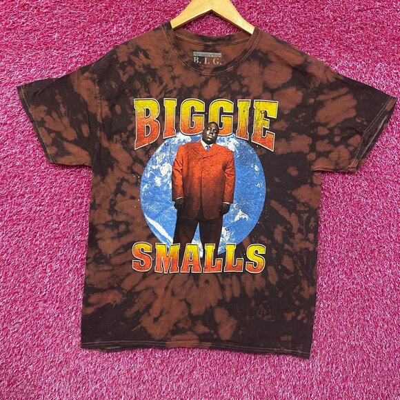 Biggie Smalls Kingpin of Planet Earth Hip Hop Bleach Dye Large - Picture 1 of 4